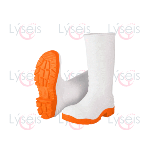 Bota blanca /naranja con casquillo Bota PVC Sanitaria