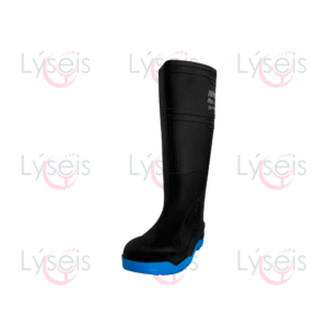 Bota negro/azul con casquillo PVC