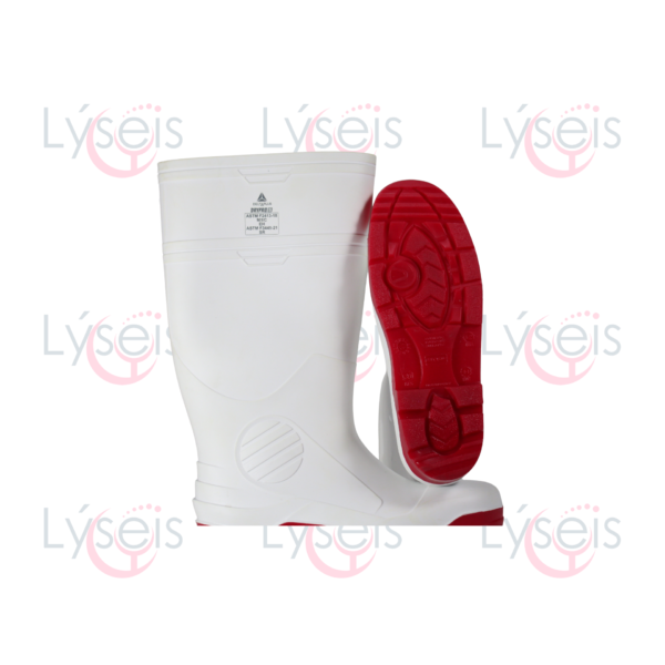 Bota industrial Dry Pro blanca suela roja Nitrifort antiderrapante 40cm
