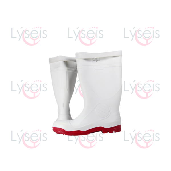 Bota industrial Dry Pro blanca suela roja Nitrifort antiderrapante 40cm