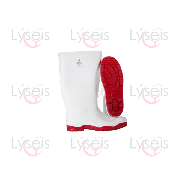 Bota industrial Dry Pro blanca suela roja Nitrifort antiderrapante 40cm