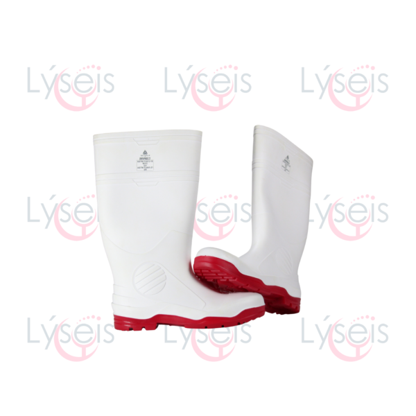 Bota industrial Dry Pro blanca suela roja Nitrifort antiderrapante 40cm