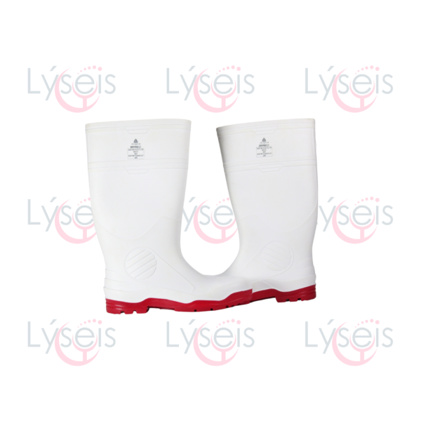 Bota industrial Dry Pro blanca suela roja Nitrifort antiderrapante 40cm