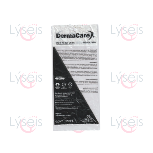 Lentes Dermacare armazón negro mica negra policarbonato UV400 seguridad industrial